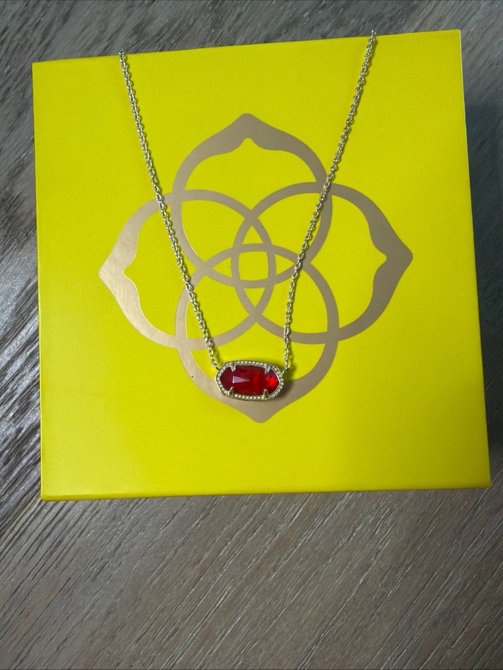 Kendra Scott Red Oval Pendant Necklace